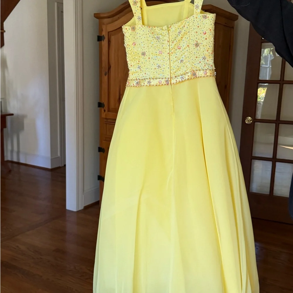 Tiffany Designs Yellow Floral Kids Dress - Picture 3 of 3